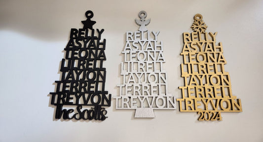 Tree name ornaments